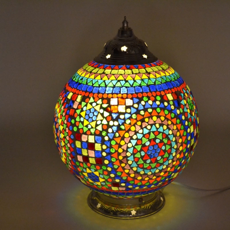 Oosterse traditioneel Indian Mozaïek Tafellamp|Ook Filigrain!